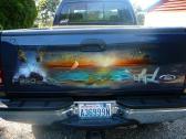 A picture of a customers <mark class="comcode_highlight">truck</mark> tailgate painted by Illusions Custom Paint and Airbrush